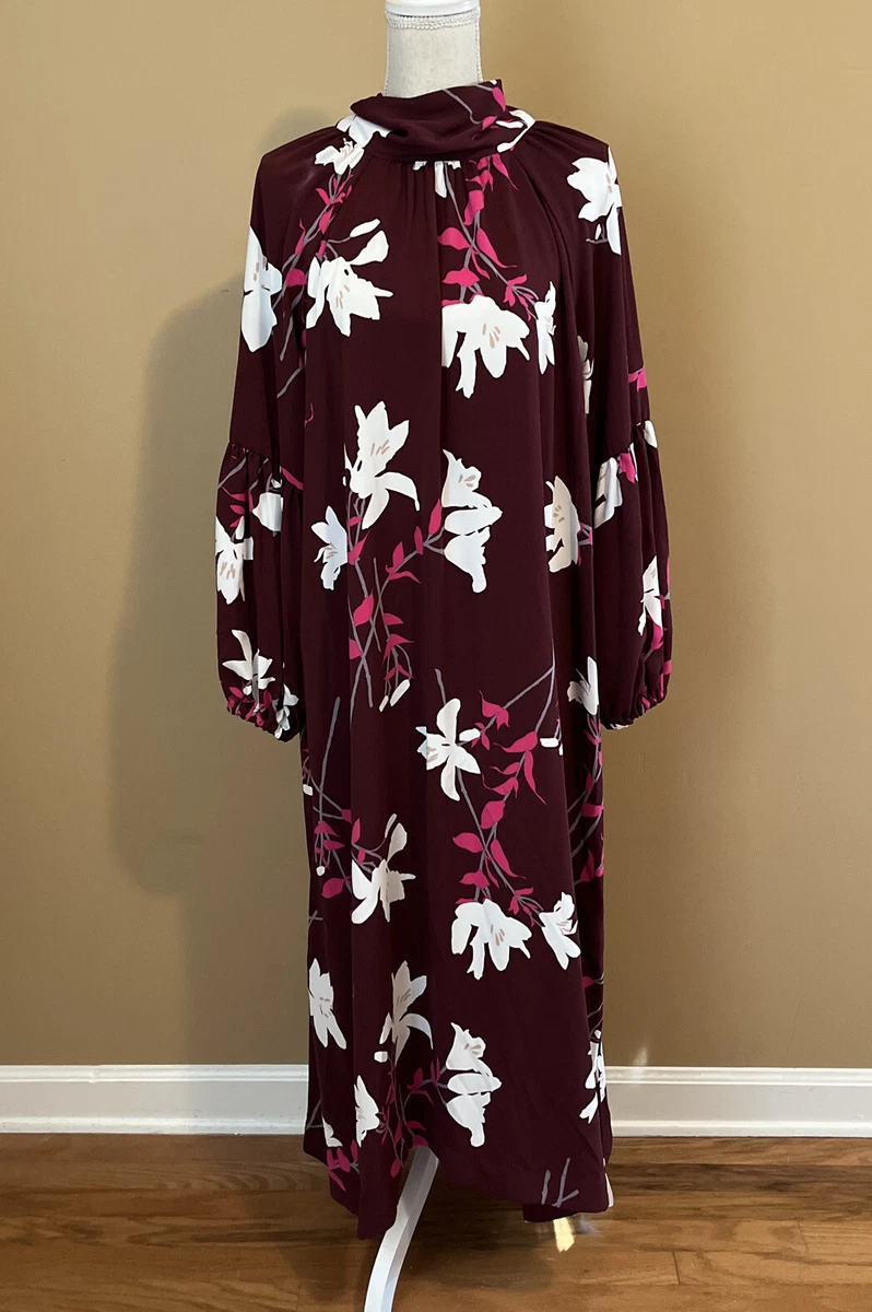 NWT Prologue Medium Burgundy Floral Maxi Dress Target