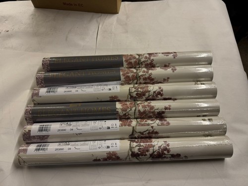 6 rouleaux de papier peint de luxe imprimé oiseau mauve saule maya Rasch 283890