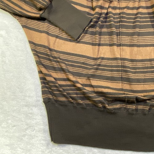 Suéter Halógeno Mujer M Capucha Cuello Gran Tamaño Marrón Rayas Dolman Top K4 - Imagen 9 de 22