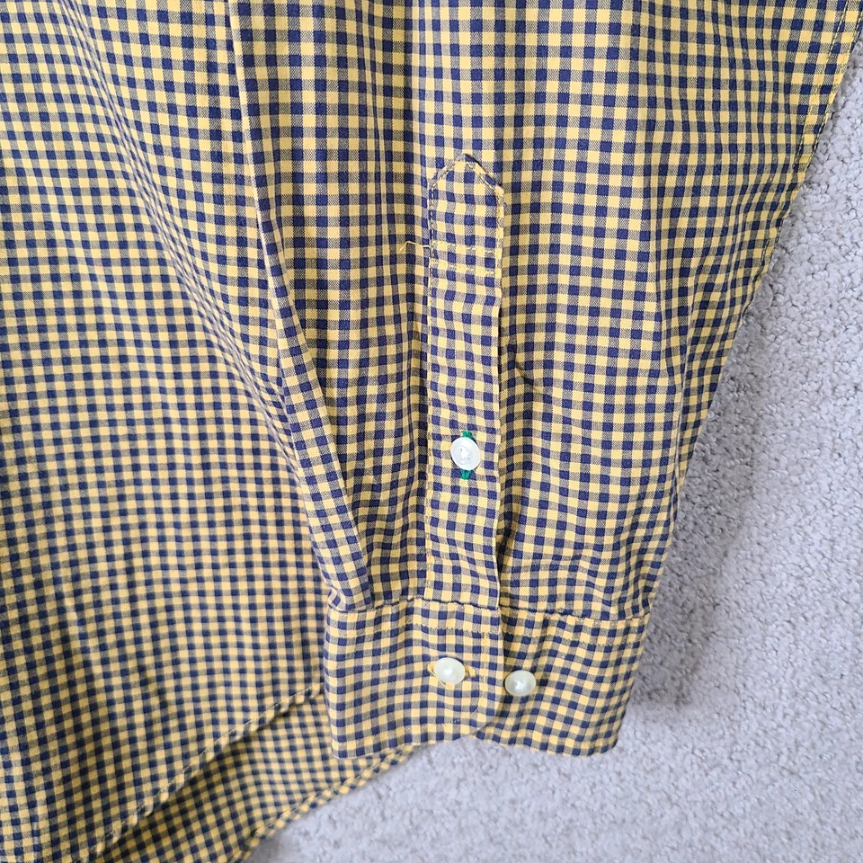 Vintage Tommy HilfIger Shirt Mens Large Yellow Blue Gingham Plaid Button Down - Image 4 of 4