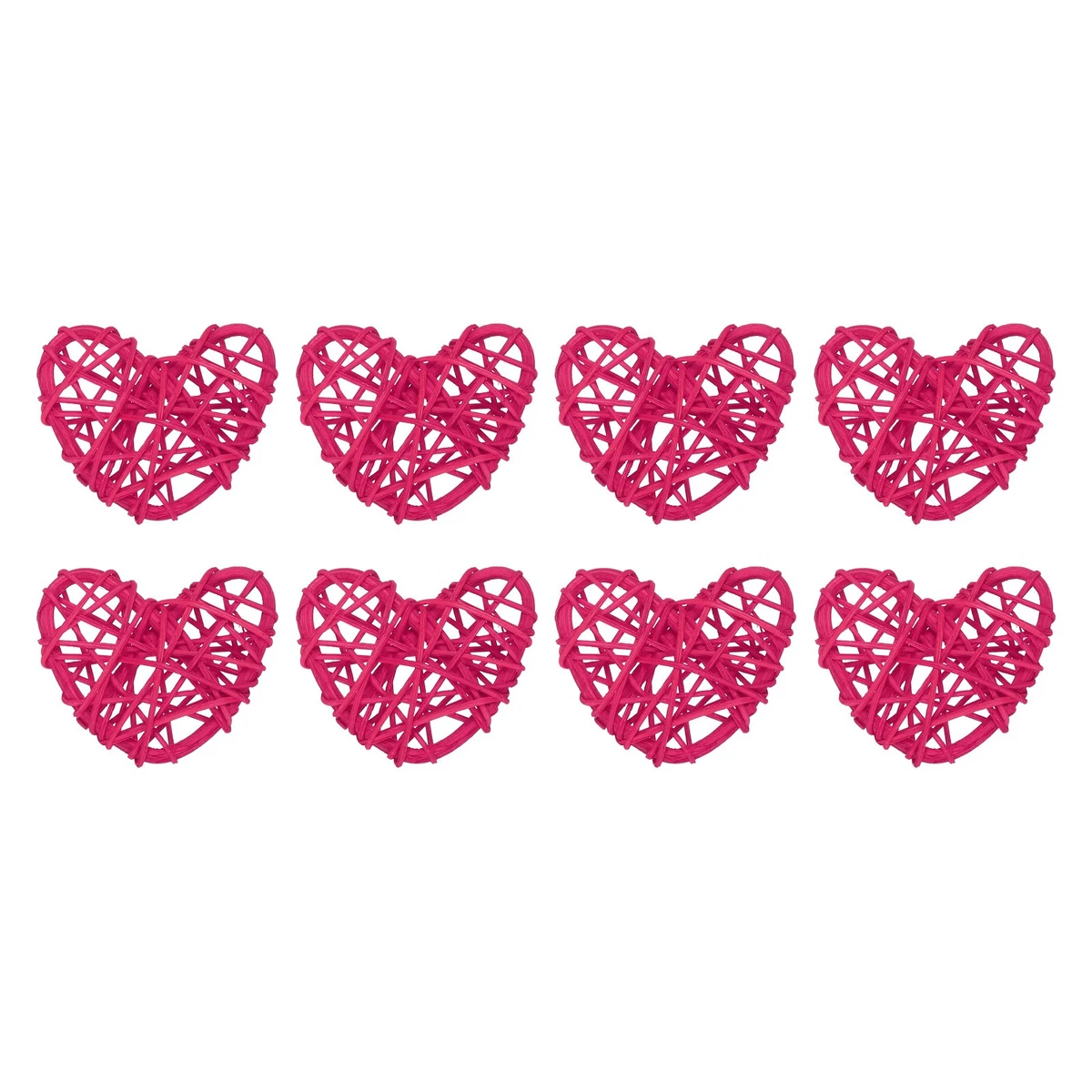 sourcing map 20 vasi a forma di cuore in rattan naturale per decorazione di San Valentino, matrimonio, decorazione per la casa, in legno originale, 6 cm