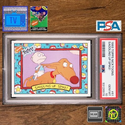 1993 Topps Nicktoons - #61 Rugrats Saddling Up Spike - PSA 10 GEM MINT