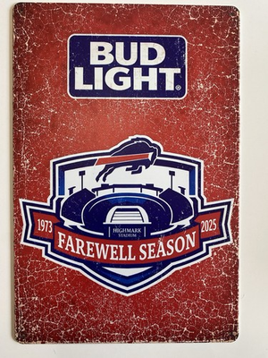 #ad Buffalo Bills Bud Light Beer Sign Farewell Season Highmark Stadium $21.99