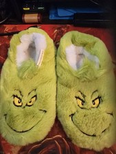 Grinch Slip-On Slippers Green Unisex Size 12 (Kids) 