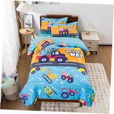 Kids Twin Size Comforter for Boys 6PCS Twin Size 68"x86" Cars-yellow-6pcs