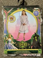 Wicked Glinda Girls Costume Dress Sz With Universty Pin Disguise M - 7/8 NWT