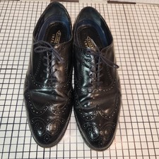 Florsheim Imperial Black Leather Wingtip Brogue Oxford Dress Shoes Pre-Owned