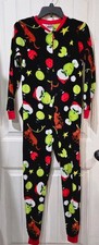 Dr. Seuss The Grinch One Piece Pajamas Union Suit Child Size XS/XCH