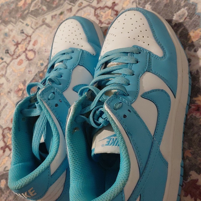 Nike Mens Low Top Lace Up Blue White Colorblock Athletic Sneakers