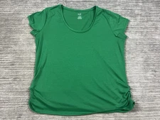 Jennifer Lauren Top Womens XL Green Short Sleeve Polyester Blend