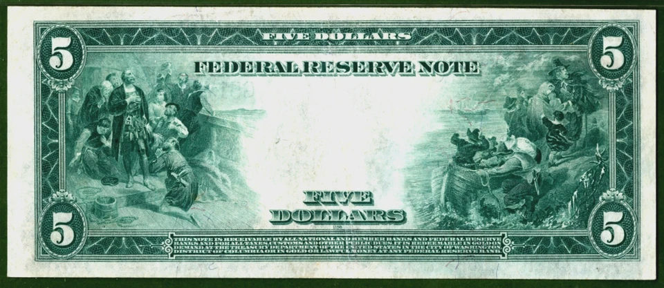 1914💲5  FRN  🌟  STAR NOTE  🌟 🏛️ CHICAGO  Fr-870*    🏛️  PMG 35 - Image 4 of 4