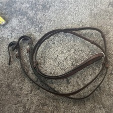 Smooth Brown Leather Reins with Stoppers 1/2  W x 105  L