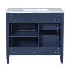 36'' Modern Bathroom Vanity with Top Sink, Ample Storage Cabinet, 2 Drawers &