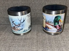 Set Of 2 American Expedition SS Can Cooler Coozie Mallard Ducks And Mule Deer