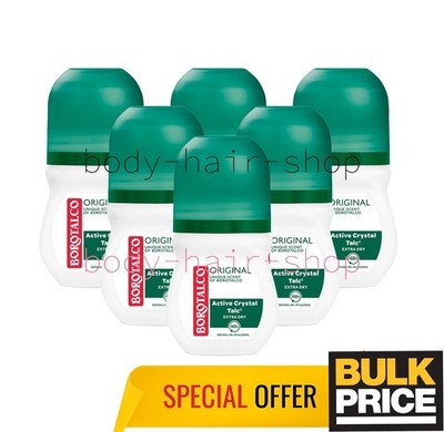 Borotalco Original Talc Deodorant Roll-On Iconic Scent All-Day Fresh 50ml 6-Pack