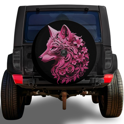 #ad Floral Wolf Spare Tire Cover Wild Animal Truck Car Wheel Protector Outdoor Decor $32.45