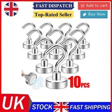 Heavy Duty Magnetic Hooks Hanger Hold Neodymium Strong Magnet Set UK.