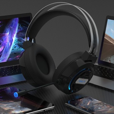 Over Ear LED Stereo Headset S603 mit Mikrofon Gaming USB PC Office Kopfhörer DHL