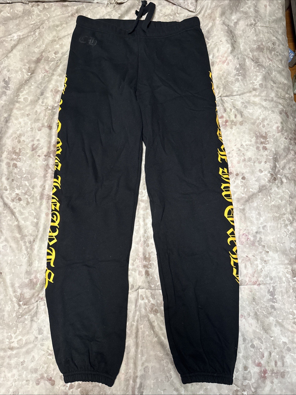 100% Authentic Chrome Hearts Yellow Script Sweatp… - image 1