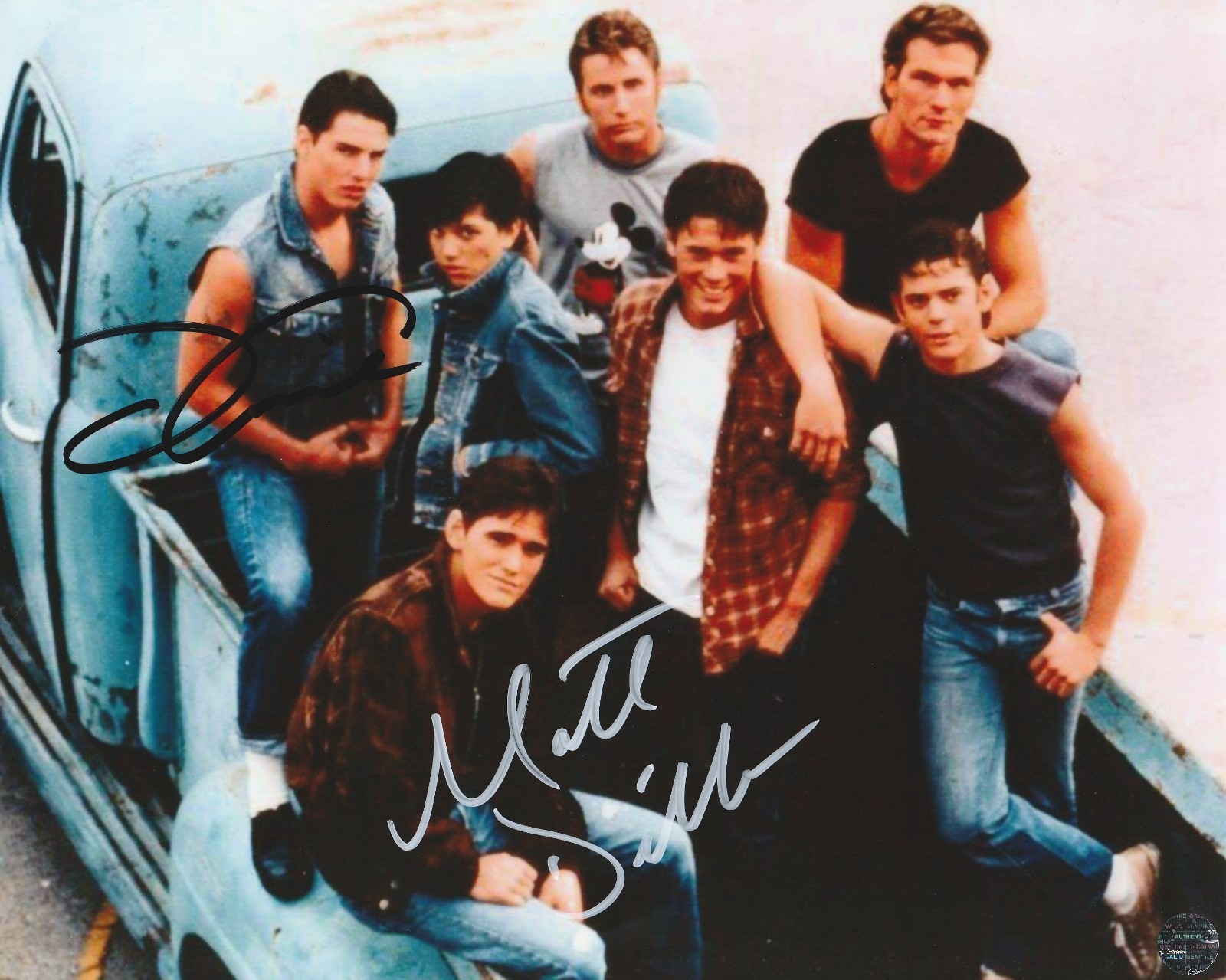 Tom Cruise & Matt Dillon Signed Autographed RARE Outsiders 8x10 Photo with COA