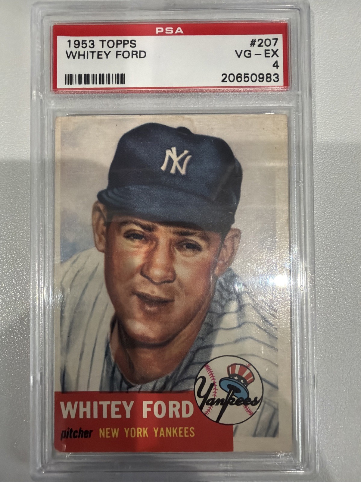 1953 Topps - Whitey Ford #207 PSA 4 NY YANKEES GREAT CARD