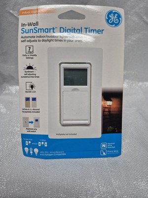 GE In-Wall Sunsmart Digital Timer Switch 32787 Programmable Light Timer New