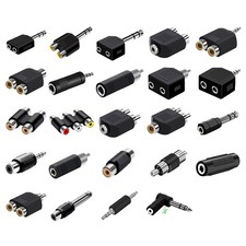 Audio Splitter Adapter RCA Phono /6.35mm/3.5mm Stereo Jack Male Female Socket