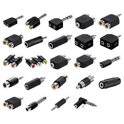Stereo Audio Adapter 3,5mm | 6,35mm Klinke | RCA Cinch Stecker Buchse Splitter