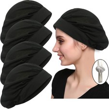 4 Pack Chef Hat Kitchen Cooking Chef Cap Adjustable Food Service Hair Nets Re...