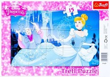 Trefl Disney Cinderella Bilderrahmen Puzzle 15 Teile, 34x23cm, ab 3 Jahre