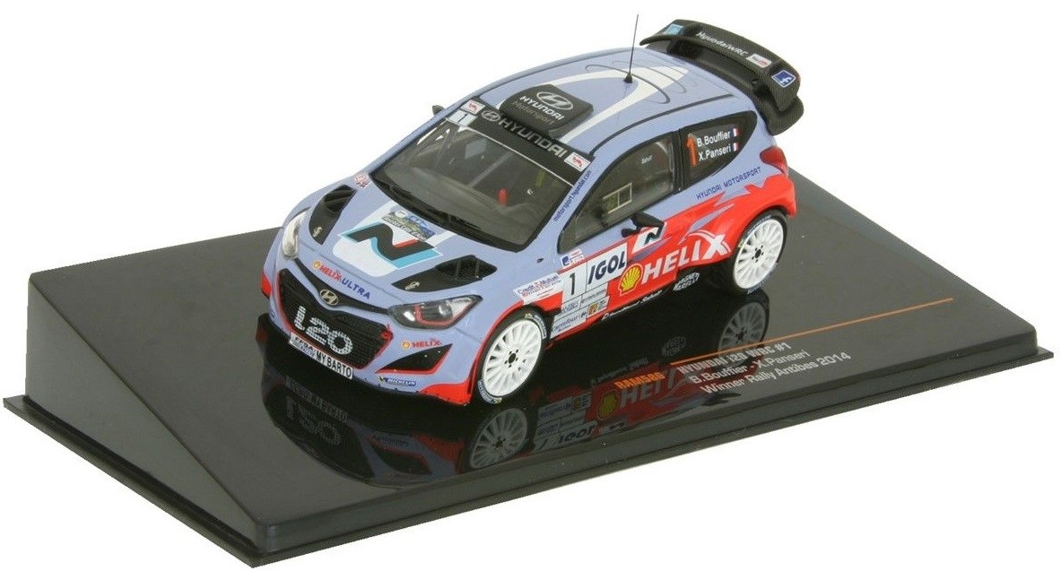 Hyundai i20 WRC IXOMODELS voiture miniature pour diorama de rallye asphalte