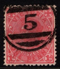 Australia Victoria 1905 One Penny 1d red perf 12 x 12&frac12; SG417 Used numeral 5