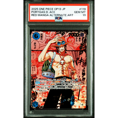 PSA 10 Ace OP13-119 Parallel Comic Manga Alt Art One Piece Card