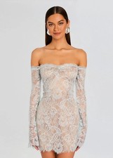 Retroféte Aino Lace Off-The-Shoulder Mini Dress