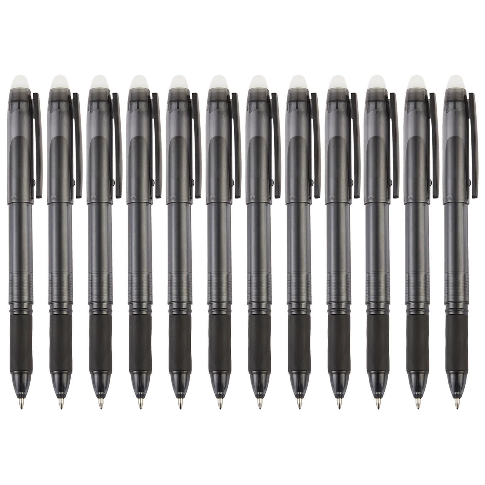 Volcanics Black Erasable Gel Pens, 0.7mm Fine Point Gel Erasable Pens with Erase