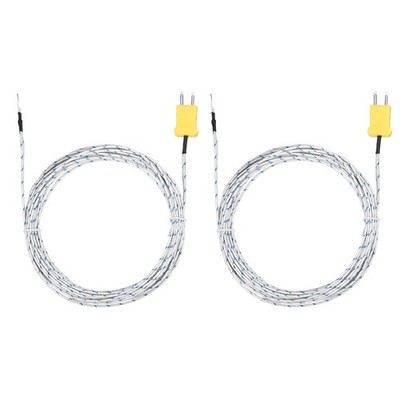 2pcs für K Type Thermocouple Mini Connector Temperature Sensor,23ft White
