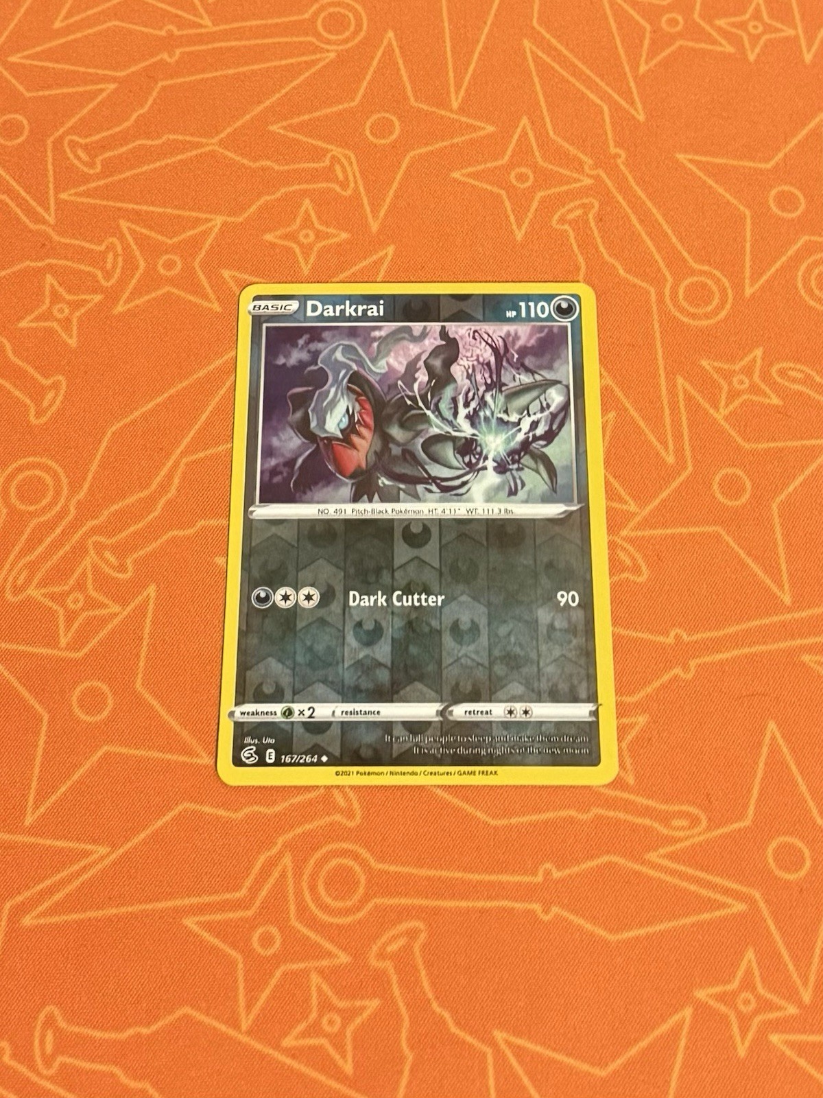 2021 POKEMON FUSION STRIKE DARKRAI 167/264 REVERSE HOLO - NM - Free Shipping
