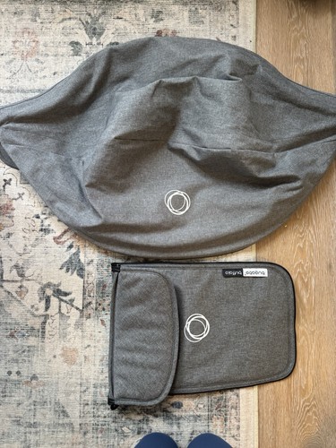 Gently used Bugaboo Buffalo Grey Melange Tailored Fabric canopy set Retired