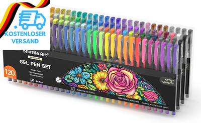 Shuttle Art Gelstifte, 120 Farben Gel Malstifte Für Erwachsene Packung, Gelschre