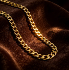 Scatola collana catena stile Cuba fibbia oro giallo massiccio 18 carati 10 mm 24 pollici uomo/donna