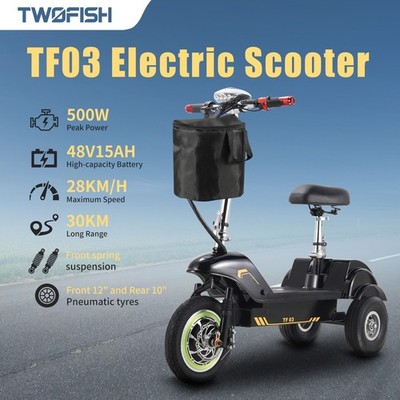 TWOFISH TF03 Elektroroller with Removable Seat, 500W Motor, 48V 15Ah 28km/h