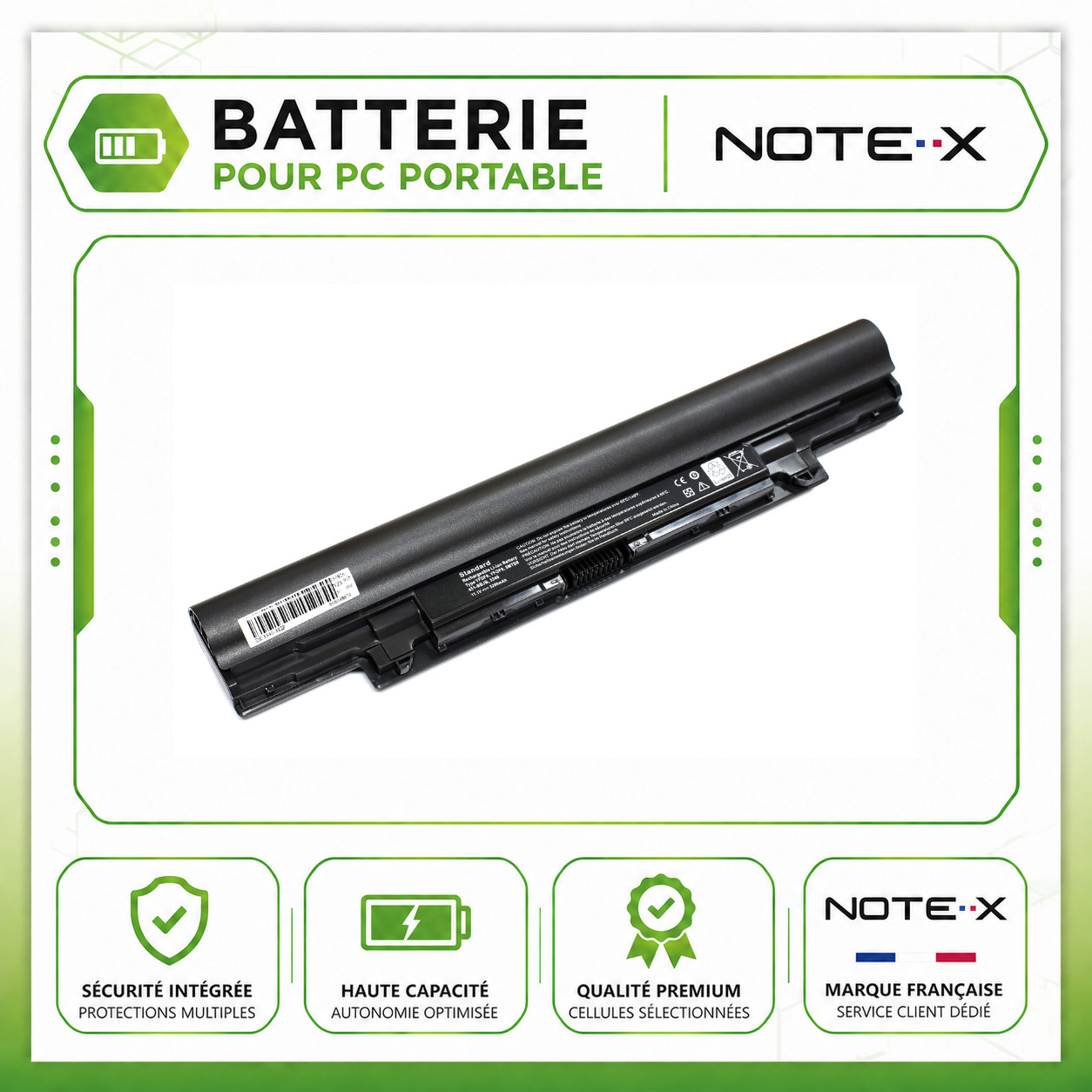 Batterie pour Dell Latitude 3340 haute capacité 5200mAh YFDF9 durable