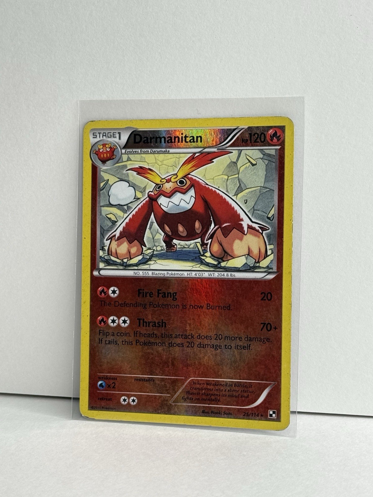 Darmanitan 25/114 Black & White Reverse Holo Rare Pokémon TCG 2011