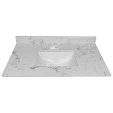 Montary 37inch bathroom vanity top stone carrara white new style tops with rec
