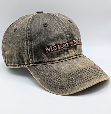 Maker's Mark Hat Cap Brown Strapback One Size Waxed Canvas Embroidered