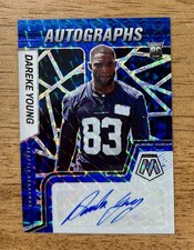 2022 Panini Mosaic DAREKE YOUNG #RAM-DY Blue Prizm RC AUTO /99 Seahawks