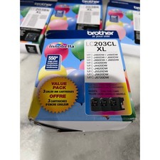 Brother LC203 XL Ink Cartridge Lot 4 Genuine OEM 3 Black  Color Value Pack