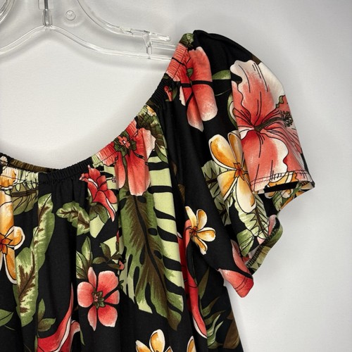 Vintage Eclipse Women’s Tropical Print Scoop Neck Flirty Top Size Small - Picture 11 of 18