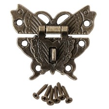 Antique Style Butterfly Latch Hasp for Wooden Jewelry Case Chest Lock