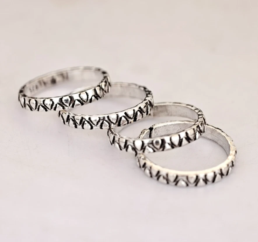 925 Sterling Silber Ranken Schnörkel Zehenring verstellbar Boho Floral Fußsch...